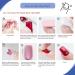 Blue Heart French Style False Nails - 24pcs Medium Square Press on Nails with Glue - Elegant Sweet Fake Nails for Women and Girls - Buy Online on SooperMarket.com