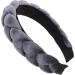 Braid Headband Hair Bands for Braids Elastic Braided Headbands for Women Knotted Headband for Women Black Headbands for Women Plush Velvet Wig Fabric gray - Buy Online on SooperMarket.com