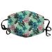 Beautiful Hawaii Pattern With Plants And Flowers Washable Reusable Mask Cotton Anti Dust Half Face Mouth Mask For Kids Teens Men Women With Adjustable Ear Loops