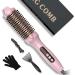 Thermal Brush 1.5 in Volumizing Brush Curling Iron Heated Curling Brush Ceramic Tourmaline Ionic Curling Comb Dual Voltage Travel Curling Iron with Brush LCD Display 10 Temperatures Heated Round Brush Pink