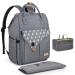Lekebaby baby diaper backpack diaper bag with 1 diaper pad and 1 organizer bag multifunctional large capacity baby bag travel bag for on the go (gray) gray with accessories