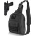 DBTAC Tactical Sling Bag Compact Chest Pack Small Full Size Concealed Carry Shoulder Bag for Range Travel Outdoor Sports Black