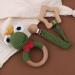 TIAN-K 3-Piece Baby Pacifier Clip Set | Frog Rattle Beech Teether & Wooden Toy | Safe International Shipping - Buy Online on SooperMarket.com