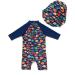 BONVERANO Baby Boys Swimsuit - Short-Sleeve Zipper One Piece with UPF 50+ Sun Protection, Colorful Fish Design | 9-12 Months - Buy Online on SooperMarket.com