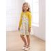 Puseky Toddler Girl Floral Print Dress and Cardigan Set, Yellow, 4-5 Years - Buy Online on SooperMarket.com