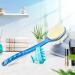 Shower Body Brush with Bristles, Loofah Back Scrubber, Long Handle, Cellulite Massager - Blue - Buy Online on SooperMarket.com