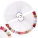 100pcs Fan-shaped Nail Swatches Nail Color Display Sticks Pop Sticks with Metal Buckle Clear Nail Art Tips for Nail Gel Polish Displays and Practice