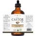 Organic Castor Oil 4oz - USDA Certified, 100% Pure for Eyelashes, Eyebrows, Hair Growth - Skin Moisturizer & Hair Treatment - Buy Online on SooperMarket.com