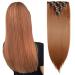 23" Long Straight Clip in Hair Extensions Full Head 8Pcs 18Clips Ombre Colorful Synthetic Hair Clip in Hairpiece Light Auburn Light Auburn 23 inch