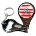 BadgeBeast.co.uk Jolly Roger Stripey - Key Ring Bottle Opener and Nail Clipper