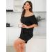 Aseniza Women's Nightdress Nightshirt Loungewear V Neck Casual Oversized Sleepwear - Black XXL - Buy Online on SooperMarket.com
