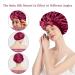 2 PCS Silk Bonnets for Black Women - Reversible Satin Hair Wrap Cap for Sleeping & Showering | Adjustable Satin Night Cap for Long Curly Hair - Black & Wine Red - Buy Online on SooperMarket.com