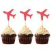 Set of 24 Red Airplane Cupcake Toppers Handcrafted Baby Shower / Kids' Birthday Party Decors