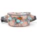 Hanfetch Yarn Crossbody Waist Bag Small Yarn Storage Organizer for Yarn Skeins-Organizer for Crochet Hooks and Other Accessories (Flower-Grey)