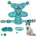 FINEASY Cat Harness and Lead Set for Walking with Cat Collars Adjustable Kitten Harness Escape Proof with Reflective Strip Kitten Vest Harnesses for Pet Kitten Dog Rabbit (Green M) M Green