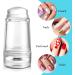 Nail Art Stamper Set - 1 Pc Silicone Nail Art Stamper with 2 Pcs French Nail Stamper Head 1 Nail Stamping Plate and 1 Scraper Manicure Tools Kit for Home Salon DIY Nail Art Decor - Buy Online on SooperMarket.com