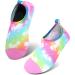 JIASUQI Kids Water Shoes - Quick Dry Barefoot Aqua Socks for Beach & Pool - Multi Horse - Size 5.5/6 UK Child - Buy Online on SooperMarket.com