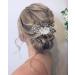 Edary Bridal Wedding Hair Comb | Silver Flower Headpiece with Rhinestones & Crystals - Elegant Hair Accessories for Women & Girls - Buy Online on SooperMarket.com