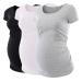 Love2Mi 3PCS Maternity Shirt Short Sleeves Maternity Wear T-Shirt Casual Maternity Tops L Black + White + Gray