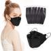 DC-BEAUTIFUL 55 Pack KF94 Face Masks, 4 Ply Disposable KF94 Masks Black, Individually Packaged Fish Mouth Type kf94 Mask, Premium KF94 Face Masks for Adults (55 Pcs, Black) MC-A