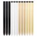 12 Pcs Colored Hair Extensions Colorful Clip in Hair Extensions 22 inch Synthetic Straight Hair Extensions for Kids Girls Women Neutral