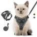 VavoPaw Cat Harness and Leash Set for Walking Adjustable Kitten Vest Harness with Reflective Strip Breathable Mesh Escape Proof Soft Pet Safety Vest for Cats Kittens Puppies S Grey Small Gray
