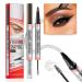 DAGEDA 2-in-1 Eyebrow Pen and Eyebrow Gel Magic Eyebrow Pencil with 4 Fork Tip Waterproof Microblading Eyebrow Pen Brow Gel Long-Lasting Natural Eye Brow Pen For Defining Brows 02 Dark Brown