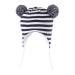 LANGZHEN Toddler Kids Infant Winter Hat Earflap Knit Warm Cap Fleece Lined Beanie for Baby Boys Girls 6-12 Months Navy-Stripe