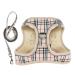 YUDOTE Step in Dog Harness and Lead Set UK Style Plaid Vest Harnesses with Front Clip for Small Dogs and Cats Beige S Beige