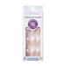 KISS imPRESS No Glue Press-On Nails French 'Fearless' Light Neutral + White Tip French Medium Size Almond Shape Includes 30 Nails Prep Pad Instructions Sheet 1 Manicure Stick 1 Mini File Light Neutral + White Tip French(Almond Shape)