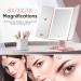 Trifold Makeup Mirror with Lights - 3 Color Modes, 72 LED Vanity Mirror, 1x/2x/3x Magnification, Touch Control, Portable High Definition Cosmetic Mirror - Pale Pink - Buy Online on SooperMarket.com