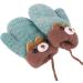 Kids Toddlers Knitted Fleece-Lined Mittens with String - Green | Winter Warm Cartoon Gloves for Ages 0-3 - Buy Online on SooperMarket.com