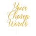 Personalised Cake Topper Happy Birthday Cake Topper 11 Colours Wedding Cake Topper with Any Text Double Sided Glitter Cake Topper for Graduate Anniversary Baby Shower (Gold)