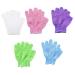 5 pairs of peeling gloves shower gloves exfoliating gloves dual texture bathing hand shoes swimming shoes Badschwamm Nature peeling glove peel peeling body gloves for shower spa massage (5 colors)