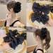 LONGLUAN Bow Bubble Clips Chiffon Silk Bubble Bow Hair Claw Jaw Clip Layered Bubble Mesh Tulle Fluffy Hair Clips Large Claw Clips for Thick Hair (2pcs-B) - Buy Online on SooperMarket.com
