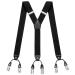 Sencillo Suspenders Men with 6 Strong Clips Y-Shape 1 Black