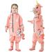 Fewlby Kids Puddle Suit Rain Suit Boys Girls All in One Waterproof Overalls Toddler Muddy Suit Hooded Raincoat Rainwear Cartoon Romper S Size 1-2 Years S/1-2 Years Pink