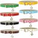 Cat neck straps made of leather with bells handmade polished durable metal buckle adjustable pet neck straps for small animals indoors and outdoors 8 pieces