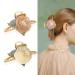 Fuyunohi 2 Pack Metal Barrettes for Women Large Hair Clips Flower Claw Clip Gold Hair Accessories Hair Clips for Women Thick Hair(Mesh Rose) White+Champagne Mesh Rose