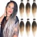 Xusuperb Short Pre Stretched Braiding Hair Ombre Blonde 20 inch Easy Braids Extensions black Blond KanCalon Kunsthaar 6 Packs soft Yaki braid hair extensions (T1B/27/613#) 50.8 cm (6 Pack) T1B/27/613#