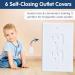 6-Pack Self Closing Outlet Covers - White  Easy to Install Baby Proof Outlet Covers with 12 Clear Outlet Plug Covers for Child Electrical Safety - Baby Proofing Electrical Outlets Made Easy by Wittle - Buy Online on SooperMarket.com