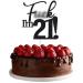 VIKY Tortendendeko 21 Birthday Deco Young Girls Cake Topper Birthday Glitter 21st birthday Tortendeko Kuchendeko Birthday Black 21th Birthday Kuchendeko 21 Birthday Party Cake Deco