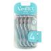 Gillette Venus Simply 3 Sensitive Women's Disposable Razors, Pack of 1 with 4 razors
