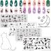 RUNRAYAY 4Pcs Cute Cats Nail Art Stamping Plates Set Animals Design Nail Image Stamp Plates Manicure Templates for Women and Girls DIY Printing Tools Nails Stencil