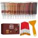 Furniture Repair Kit 50PC - Brushes Markers Scraper Resin Wood Filler Fillers with Wood Putty Any Color Wood Combination Scratch & Molding Repair Restore Laminate Vinyl Veneer Flooring