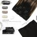 Moresoo Balayage Clip in Hair Extensions - Natural Black to Dark Brown with Golden Blonde - 18 Inch 7 Piece/120g #1B/4/14 - Buy Online on SooperMarket.com