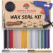 Wax Stamp Kit - 16 Colors  Quick Melt WaxGun  4 Wax Stamp Seal Heads  Cooling Disk -2 Metallic Color Pens - Wax Sealing Kit for Wedding Invites  Gift Wraps  Letter Wax Seal Stamp Kit for Christmas Full Kit