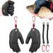 Wavata 1 pair of waterproof gloves fishing fishing gloves cutting -resistant with 2 PCs magnetism release buckle and 2 PCs retractable safety rope for safe handling of pike catfish black