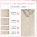 Vlasy Clip in Hair Extensions- 100% Human Hair, Seamless Straight, Natural Grey, 7 Pieces, 16 Inch, 80g - Women's Thick Weft Clip in Extensions - Buy Online on SooperMarket.com