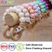 Personalized Name Baby Keepsake Rattle | Ausbay Customizable Teether Toy with Beech Wood Rings | Ideal for Girls Baby Shower (Black) - Buy Online on SooperMarket.com